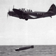 A Douglas TBD-1 Devastator from torpedo squadron VT-6 flying from the aircraft carrier USS Enterprise (CV 6) makes a practice run with a Mark 13 torpedo in 1941. This particular aircraft was the last US Navy Devastator, stricken on 30 November 1944 and then scrapped. (US Navy)